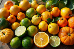 Assortiment de fruits exotiques débutant par K sur table