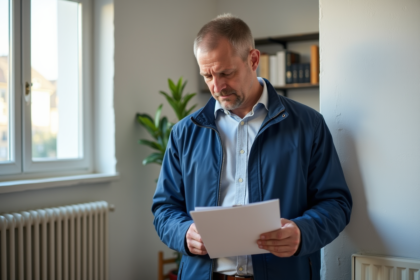 Auditeur énergie examinant un radiateur dans un appartement parisien