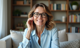 Suggestions de coiffures pour femme de 50 ans portant des lunettes