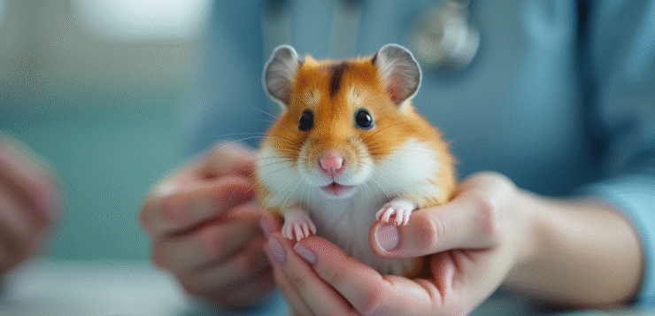 Hamster russe en soin chez le vétérinaire
