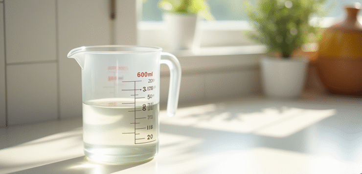 Verre mesure en cuisine pour article sur le titre